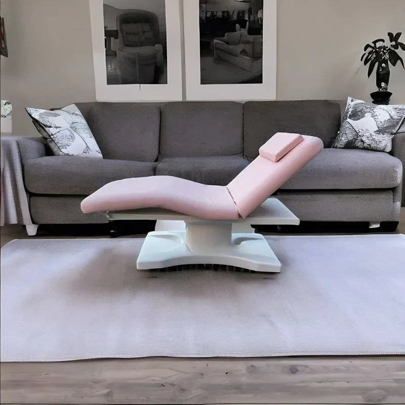 Table de massage électrique esthétique Beige Rose Blanc Beige-Rose-Blanc-