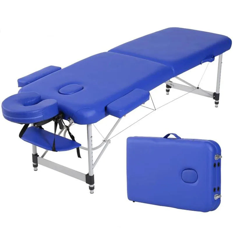 Table de massage aluminium pliante Bleu Marron Bleu clair Bleu-Marron-Bleu clair-Orange-Violet-Noir-Blanc-
