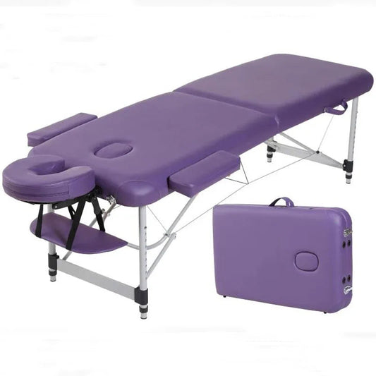 Table de massage aluminium pliante Bleu Marron Bleu clair Bleu-Marron-Bleu clair-Orange-Violet-Noir-Blanc-