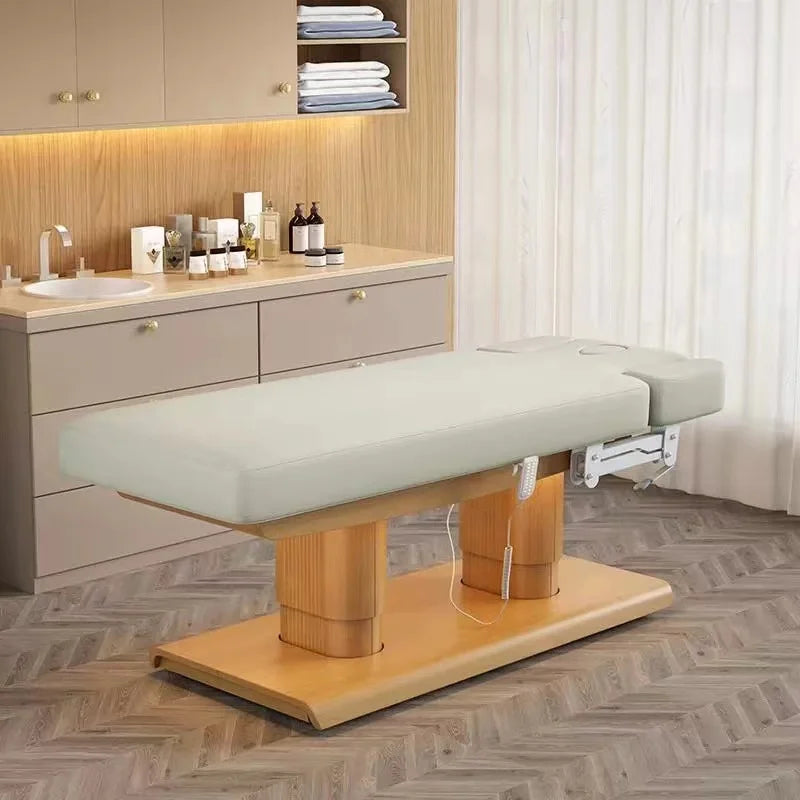 Table de massage bois électrique Blanc Blanc-
