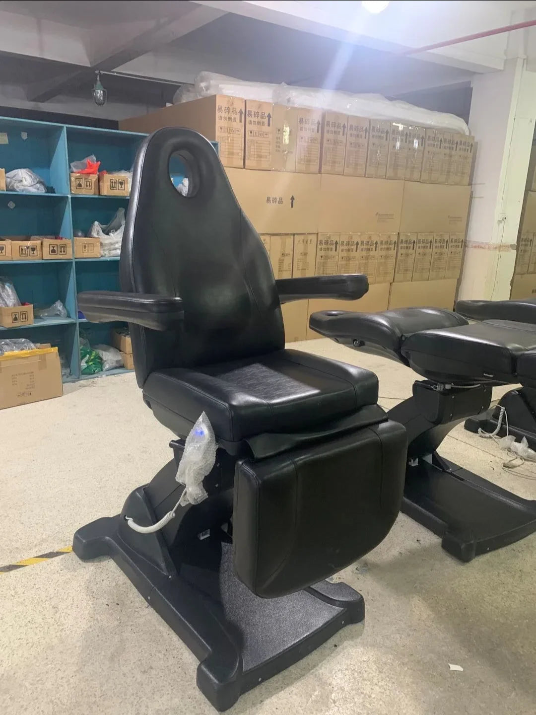 Table de massage électrique avec accoudoir Blanc Noir Blanc-Noir-