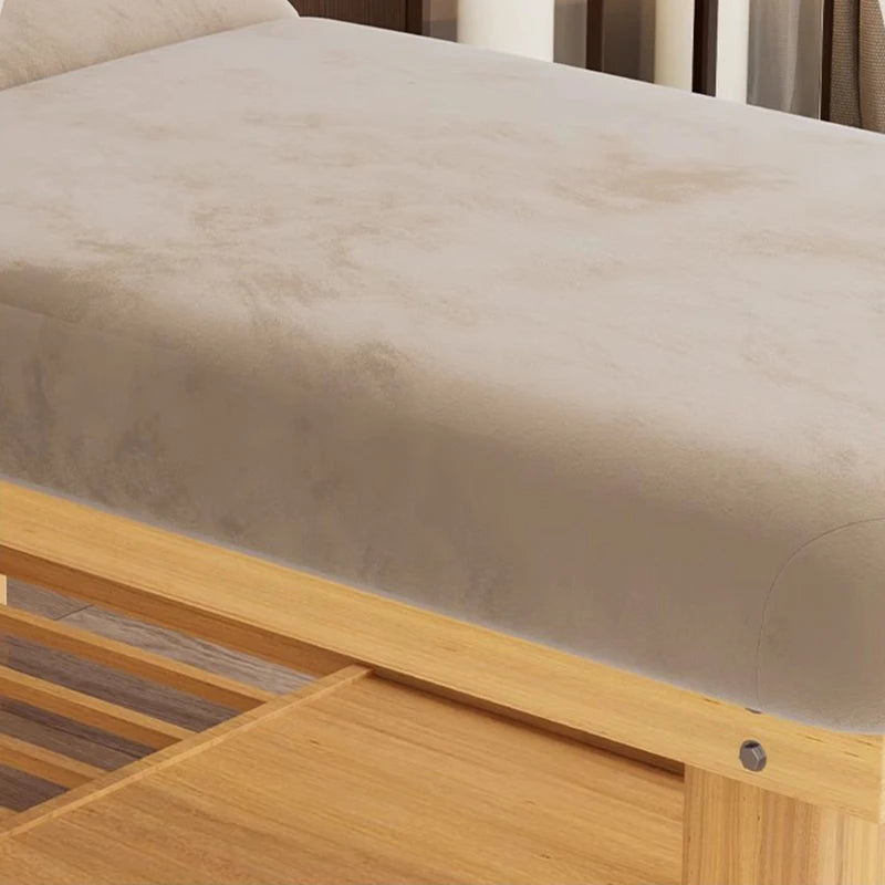 Table de massage électrique en bois Gris Rouge Beige Gris-Rouge-Beige-