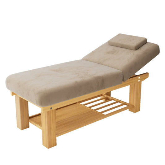 Table de massage électrique en bois Gris Rouge Beige Gris-Rouge-Beige-