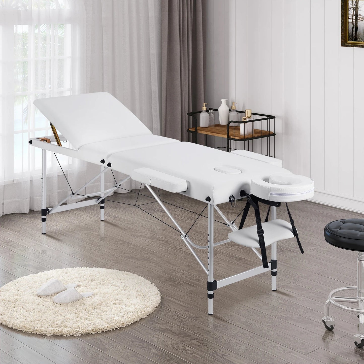 Table de massage légère et pliante Noir / France Blanc / France Noir / France-Blanc / France-