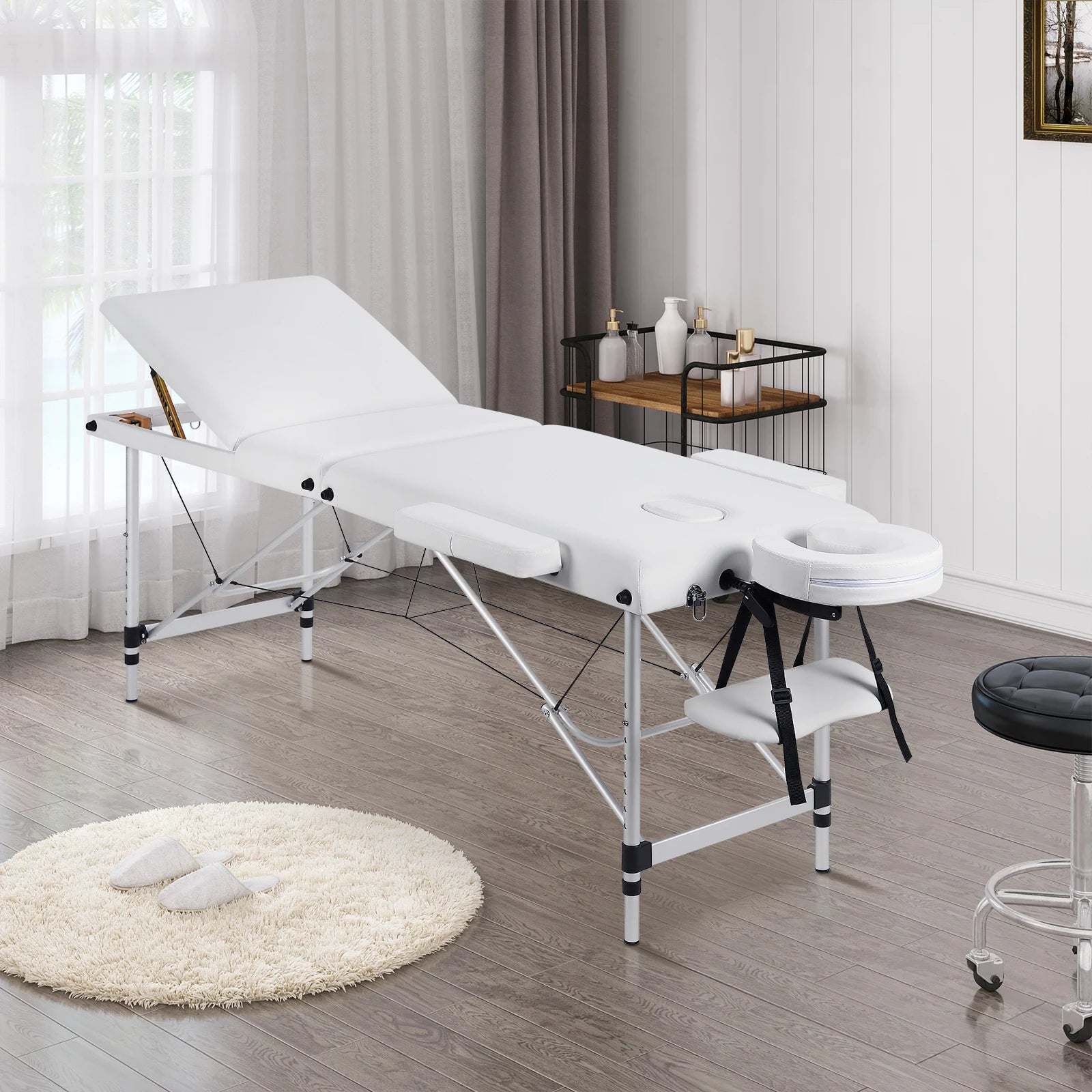 Table de massage légère et pliante Noir / France Blanc / France Noir / France-Blanc / France-