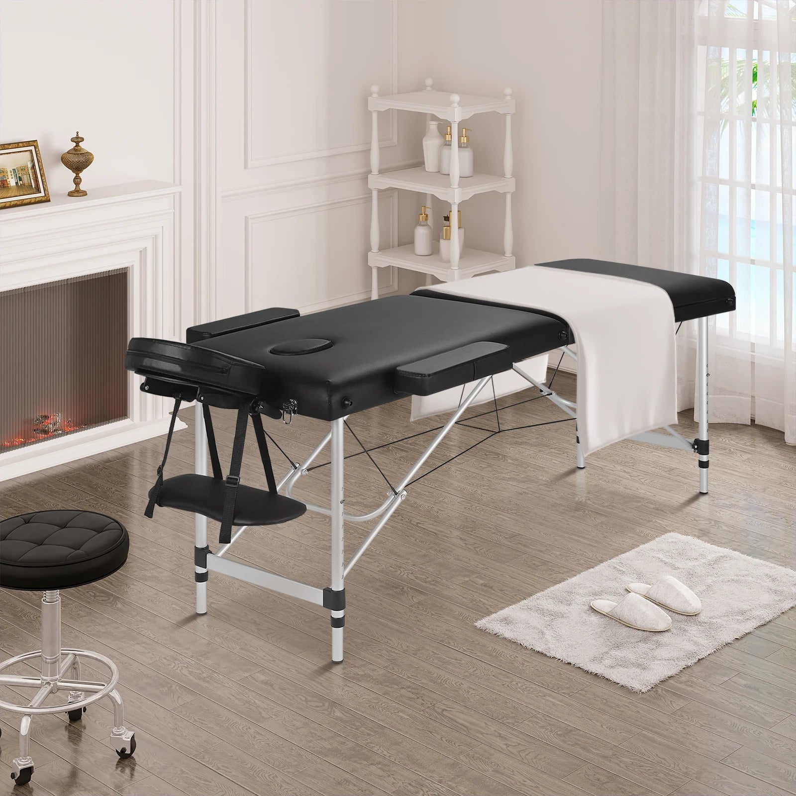 Table de massage légère et pliante Noir / France Blanc / France Noir / France-Blanc / France-